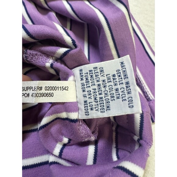 Polo Ralph Lauren Pima Soft Touch Men’s Polo Size Large Purple Striped Dress - Picture 8 of 8